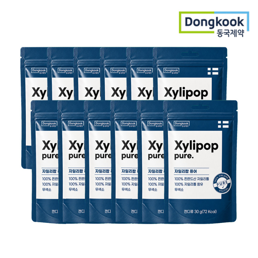 동국제약 자일리톨 무설탕 캔디 자일리팝 사탕 퓨어, 30g, 12개 사진 1