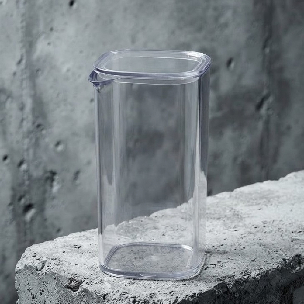 카페 사각 물병 플라스틱 냉장고 가정용 업소용 물병 물통 800ml, 투명 - 상세 이미지 5