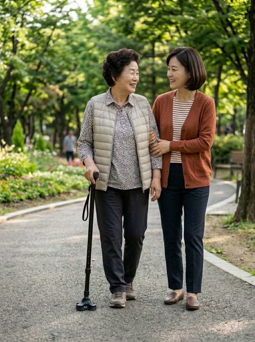 효도백서 어르신 지팡이 노인 환자용 고급형 네발 4발 사발 - 상세 이미지 3