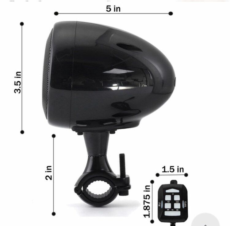 오토바이 블루투스 스피커 바이크 USB 오디오 2채널 방수 휴대용 음향 실버 팬형 블루투스 - 상세 이미지 3