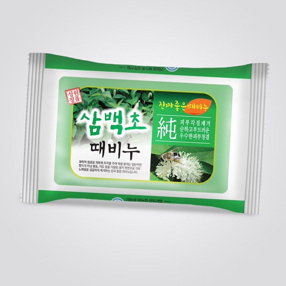 천연원료각질제거때비누 피부고민피부정화삼백초비누 여드름완화바디클렌징 - 상품 이미지
