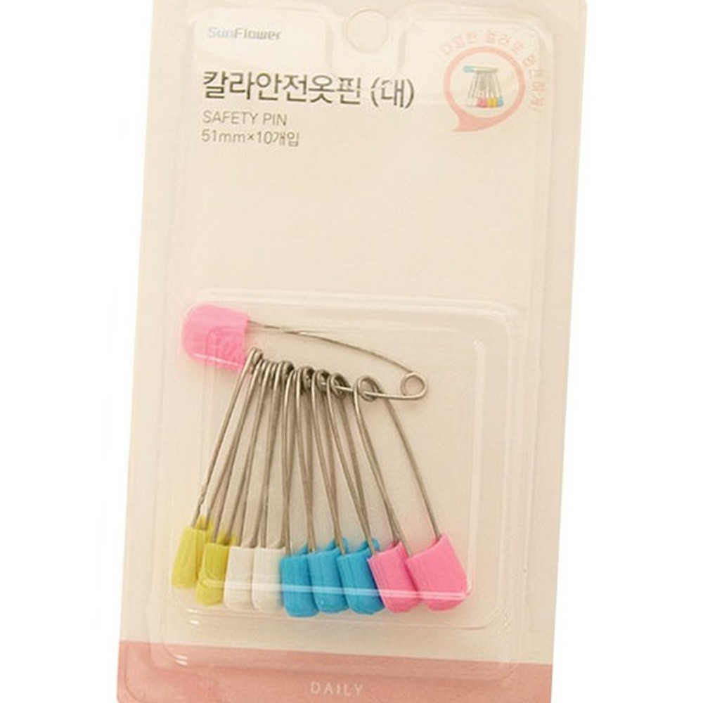 튼튼한수선용안전옷핀 큰사이즈재봉용칼라핀 의류고정일상생활대형옷핀 10p - 상품 이미지