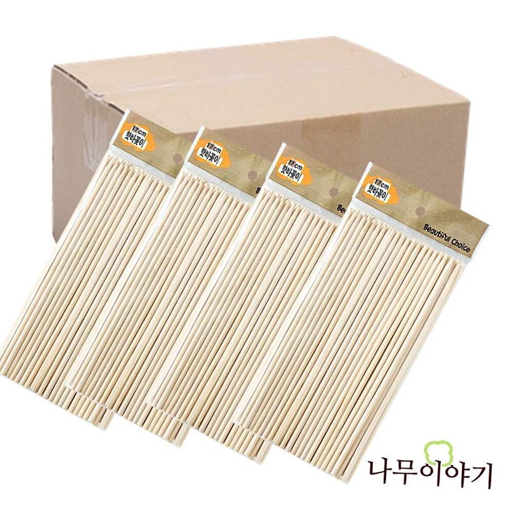 길거리음식 우드스틱대나무재질핫바꼬치 대용량식당용어묵꼬치 17cm 100P - 상품 이미지