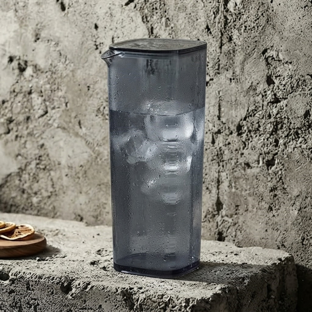 카페 사각 물병 플라스틱 냉장고 가정용 업소용 물병 물통 1.2L, 블루 - 상품 이미지