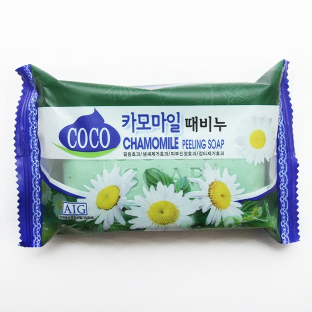 옥파우더노폐물제거 카모마일추출물피부진정때비누 피부자극최소각질관리카모마일비누 - 상품 이미지