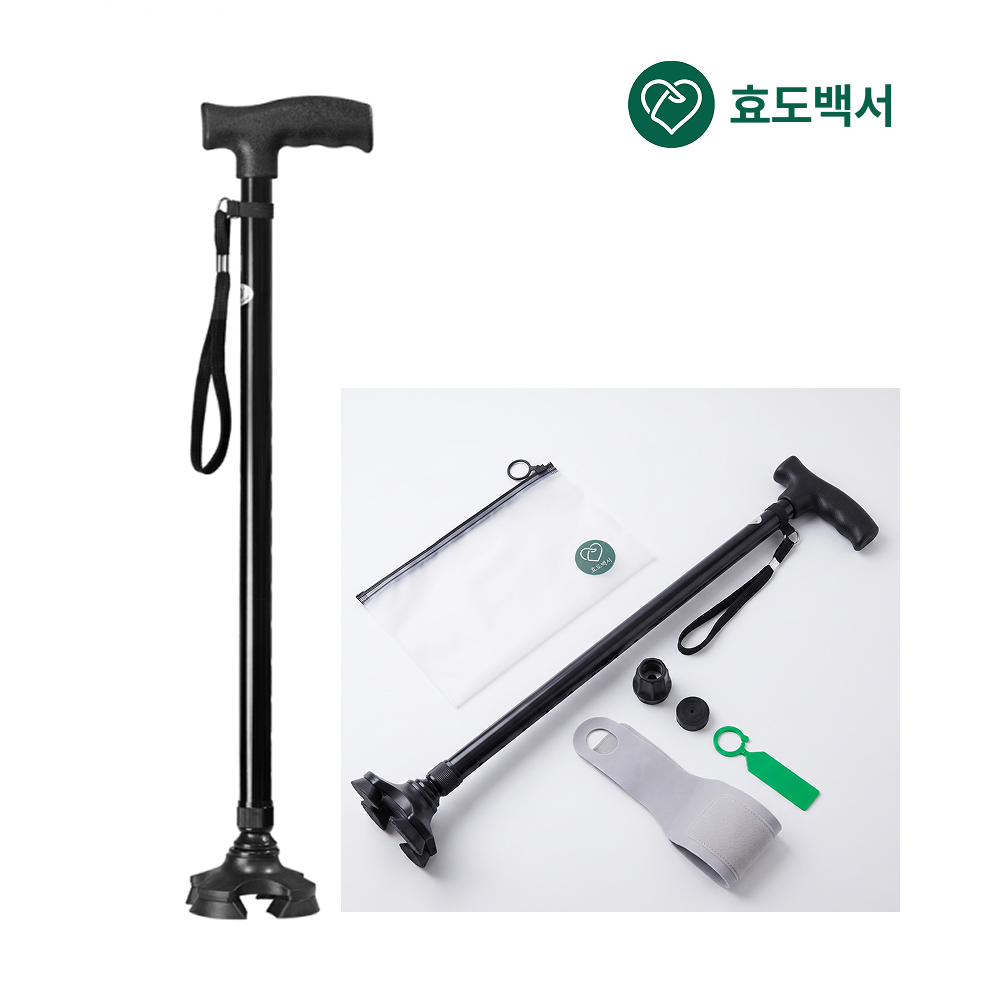 효도백서 어르신 지팡이 노인 환자용 고급형 네발 4발 사발 - 상품 이미지