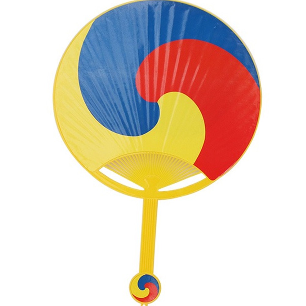 민속놀이태극부채 국악소품행사용 전통문양응원도구왕부채 28cm - 상품 이미지