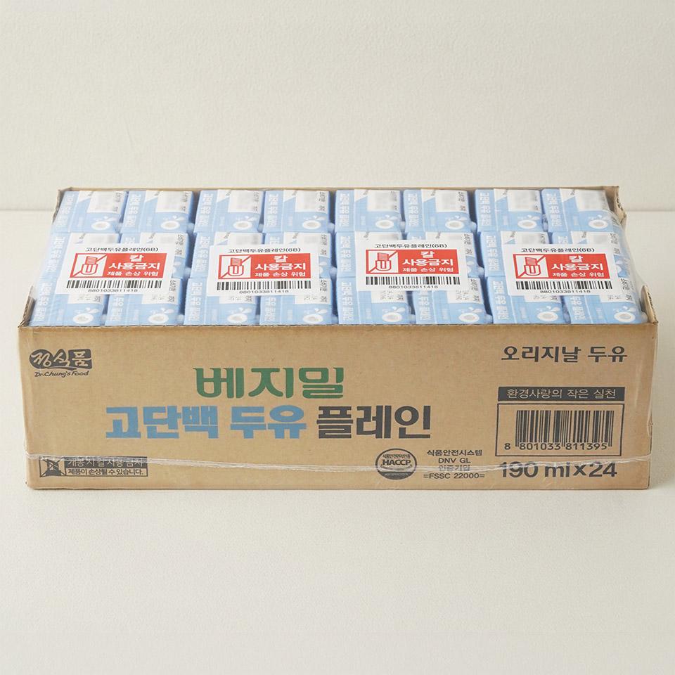 메가마트 정식품 베지밀 고단백두유 플레인 190mlx24 - 상품 이미지
