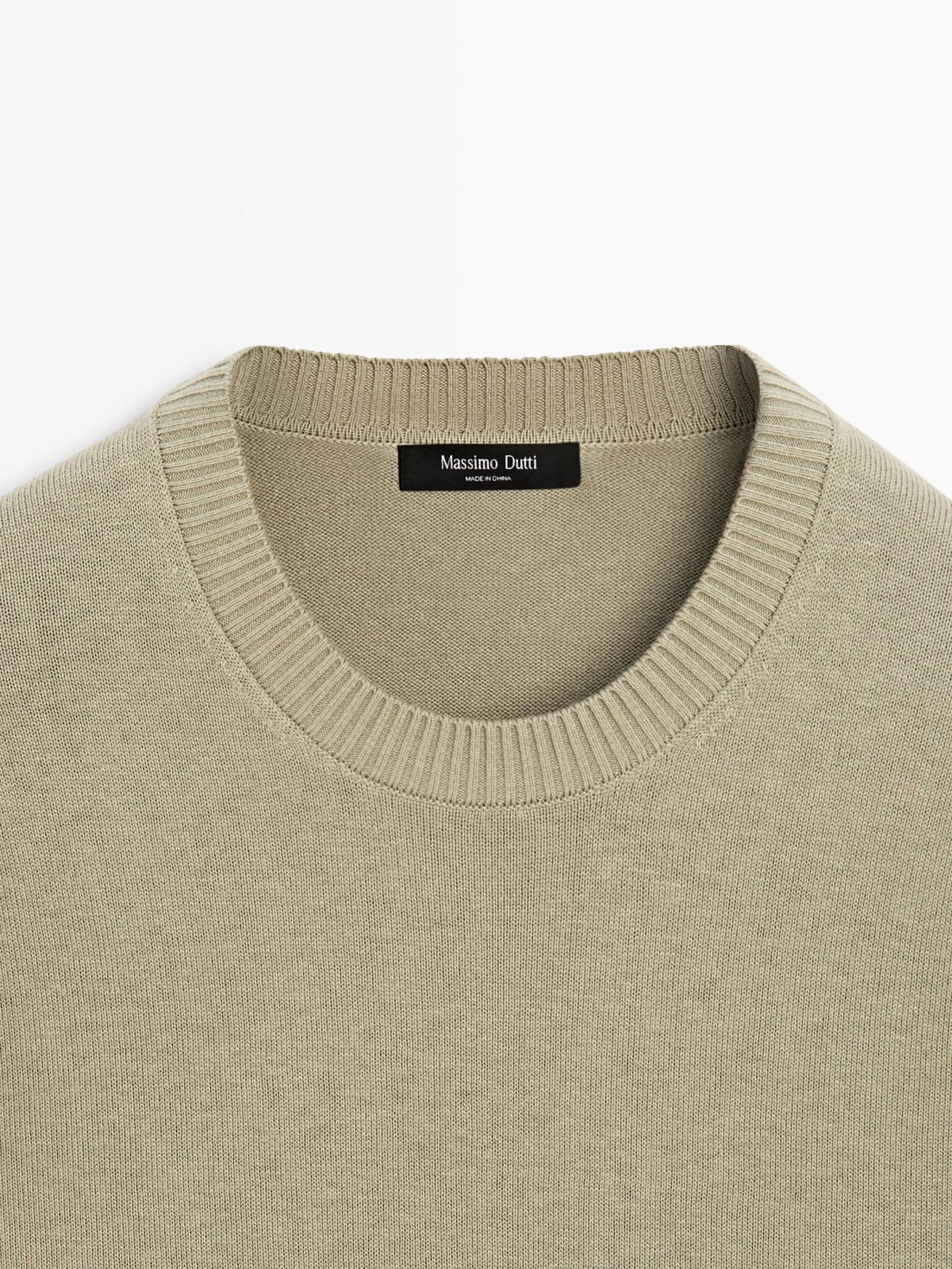 마시모두띠 코튼 울 라운드 니트 스웨터 1091/214 PALE GREEN 이미지 8