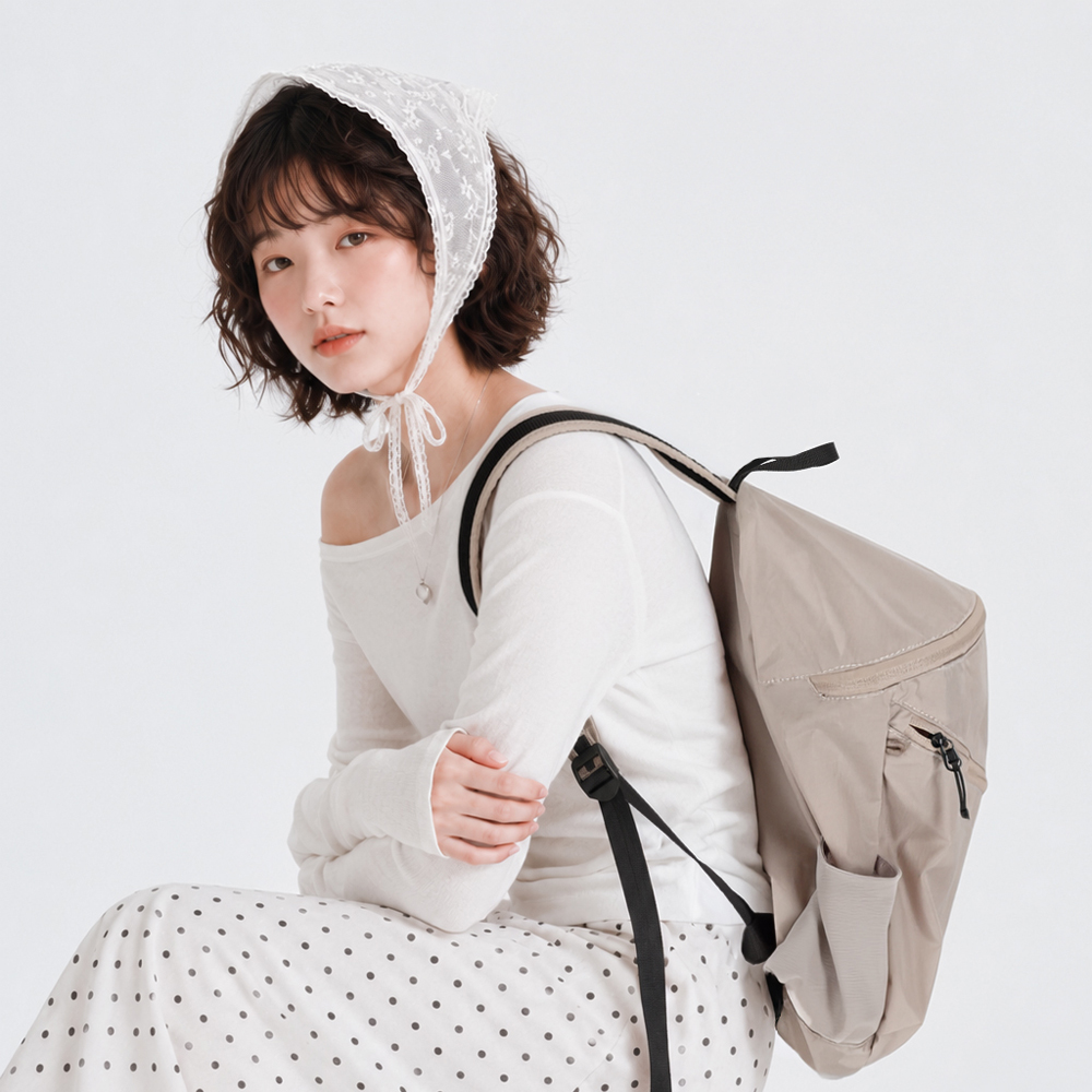 패더라이트 패커블 경량 백팩 이너백 세트 초경량 접이식 여행용 등산 RFID차단 여행가방 토프 베이지 - 상품 이미지