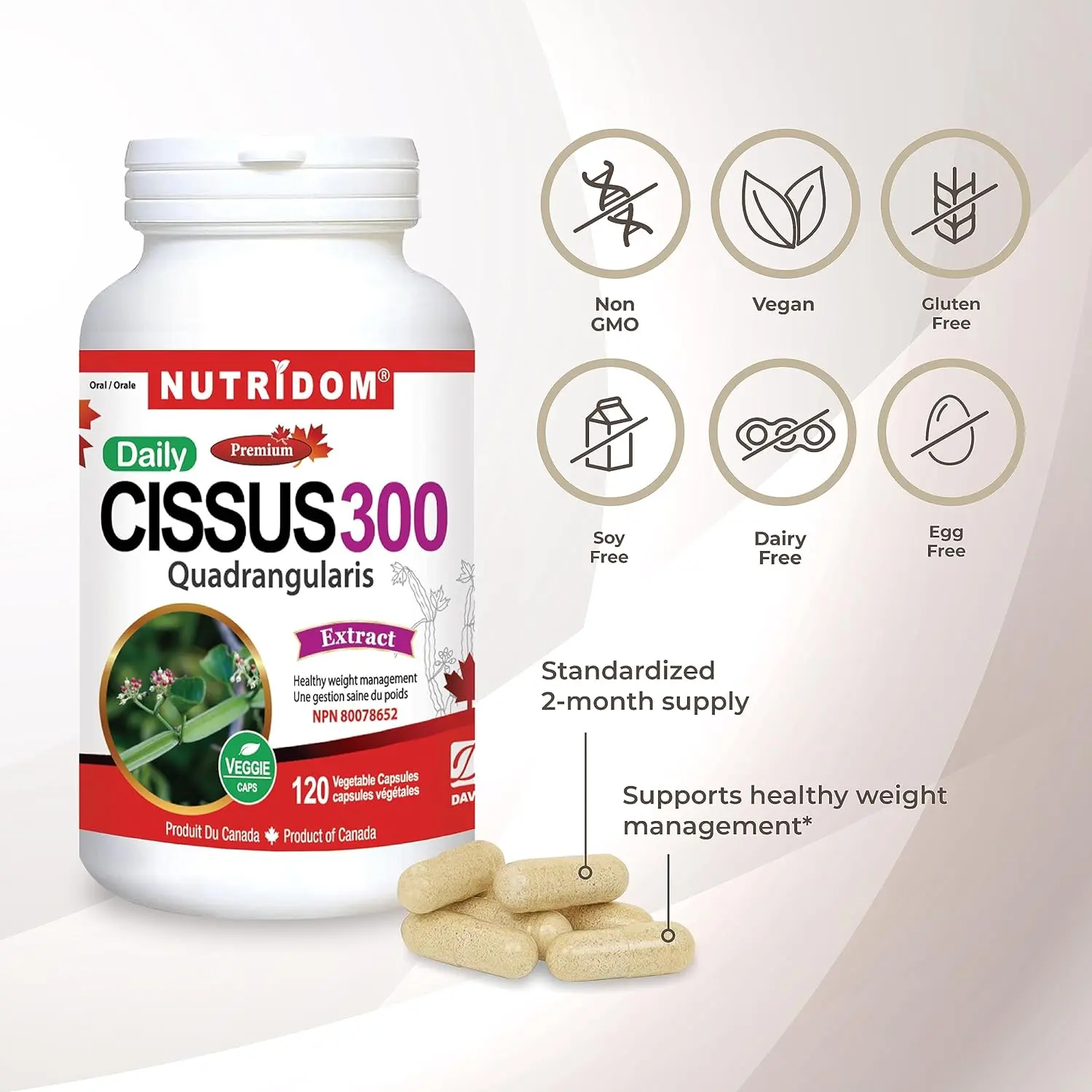 뉴트리돔 캐나다 시서스 300 순수 씨서스 추출물 150mg 120캡슐, 6개 이미지 8