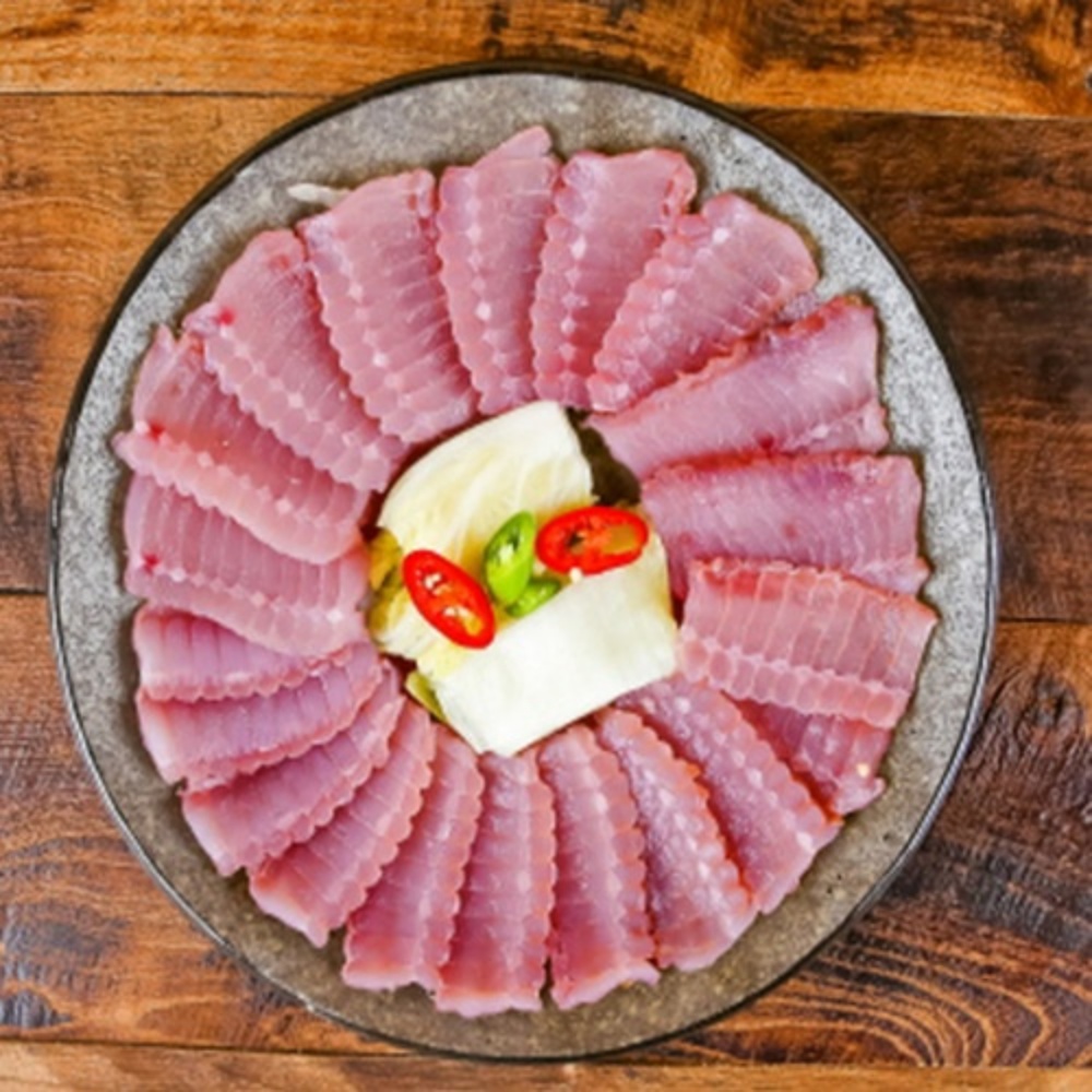 삭힌 홍어 덜 안 삭힌 삼합 회 전라도 국산 홍어 맛집 숙성 약한숙성, 1kg, 1개 - 상세 이미지 3