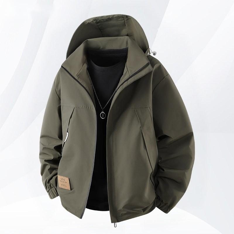 남성 빅사이즈 바람막이 방풍 자켓 후드 집업 점퍼 큰옷 9XL - 상세 이미지 2