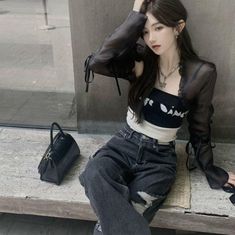 생활 개량한복 시스루 볼레로 저고리 고스룩 블라우스 - 상세 이미지 3