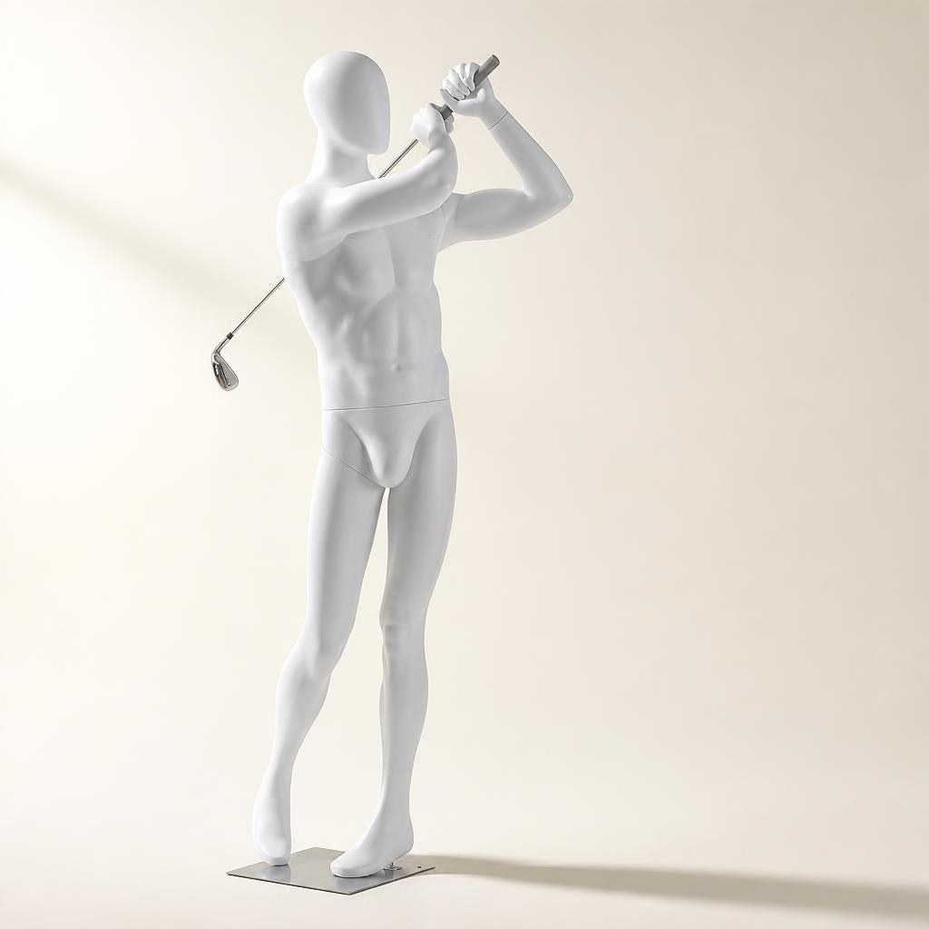 골프 남자전신마네킹 스윙 화이트 기본형 - 상품 이미지