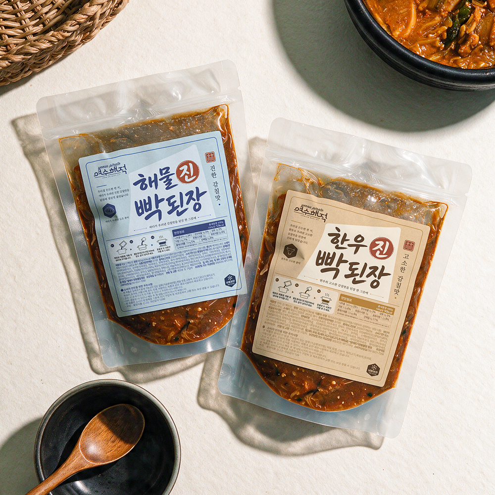 여수해적 한우 해물 빡 된장찌개 480g x 2팩 강된장 밀키트 - 상세 이미지 4
