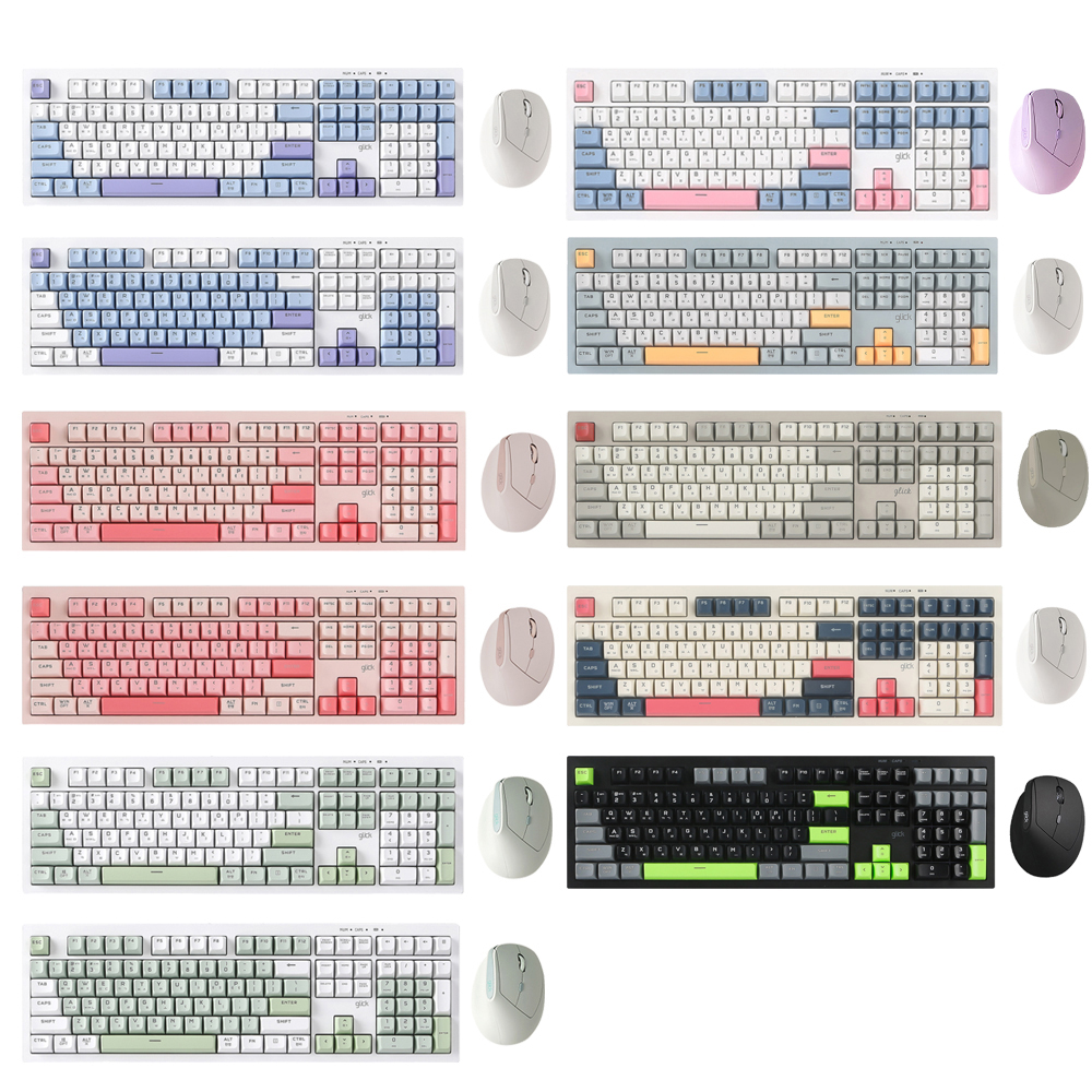 지클릭커 오피스프로 WMK600 사일런스 M RGB 무소음 무선 블루투스 108 키보드 마우스 세트 Pink RC2 - 상세 이미지 2