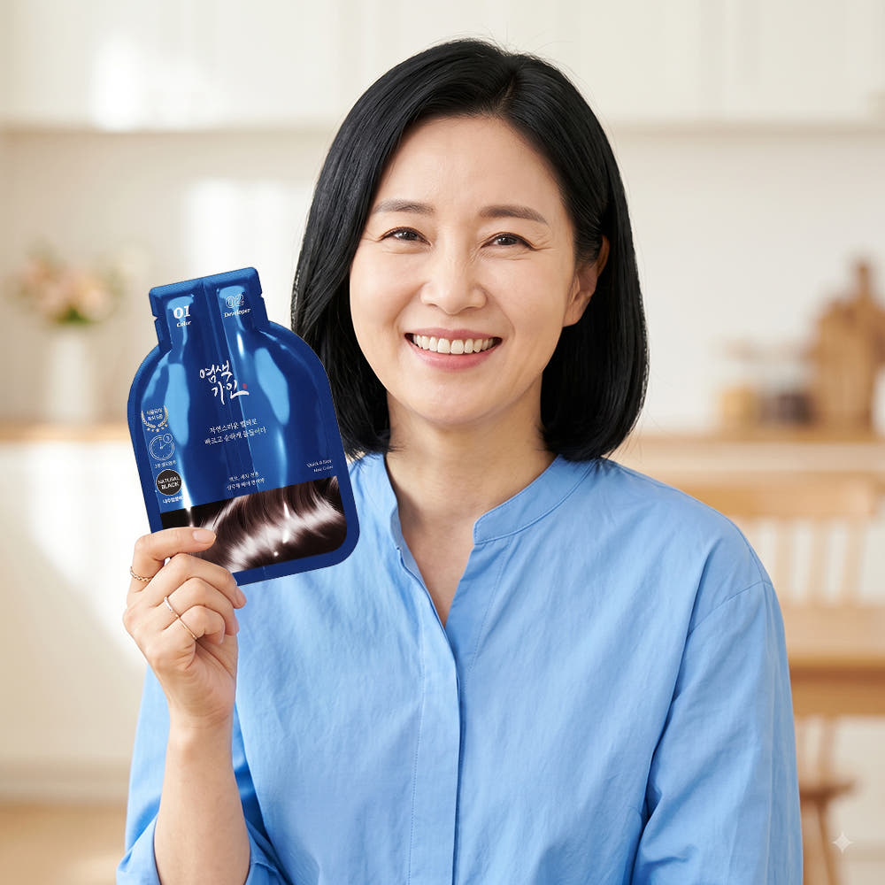 롱키원 염색 가인 헤어 새치 염색약 샴푸형 저자극 내추럴블랙 15회분 - 최저가 27,000원