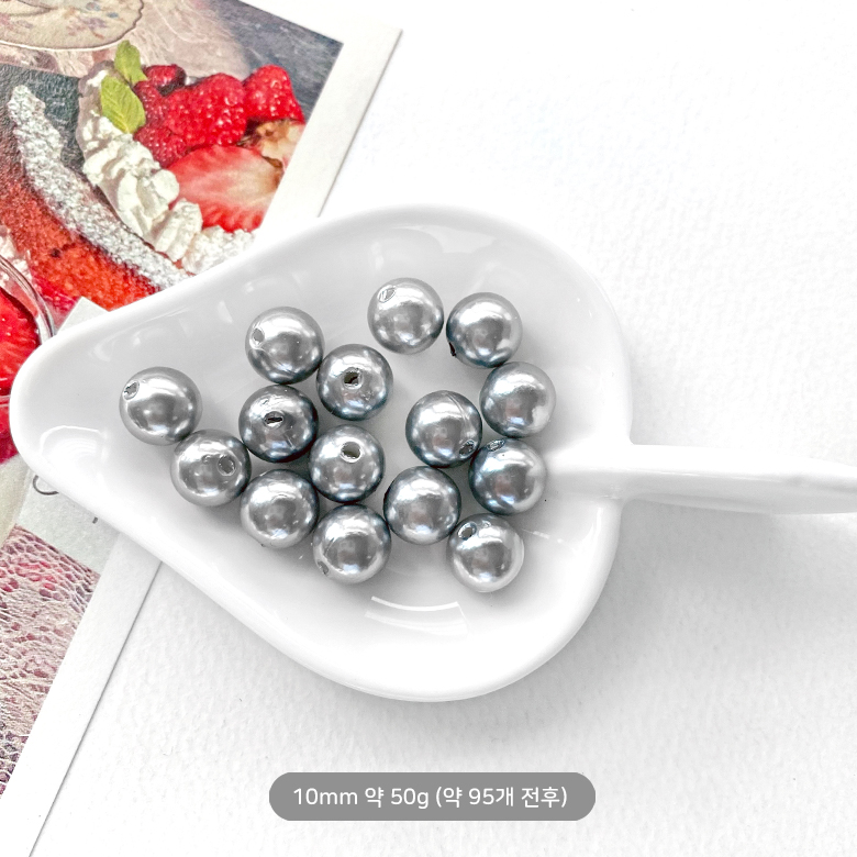 ABS 실버그레이 모조 진주구슬 비즈 (6size) - 상세 이미지 5