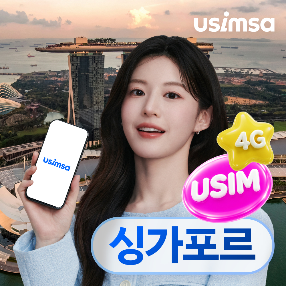 싱가포르 유심 USIM 싱텔 매일 500MB 무제한 1일 유심사