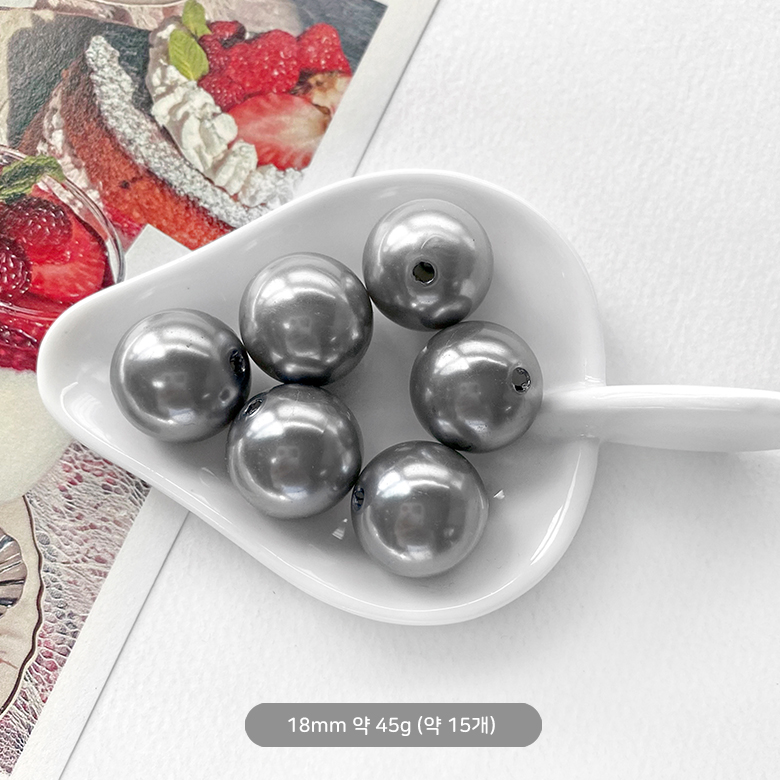 ABS 실버그레이 모조 진주구슬 비즈 (6size) 이미지 7