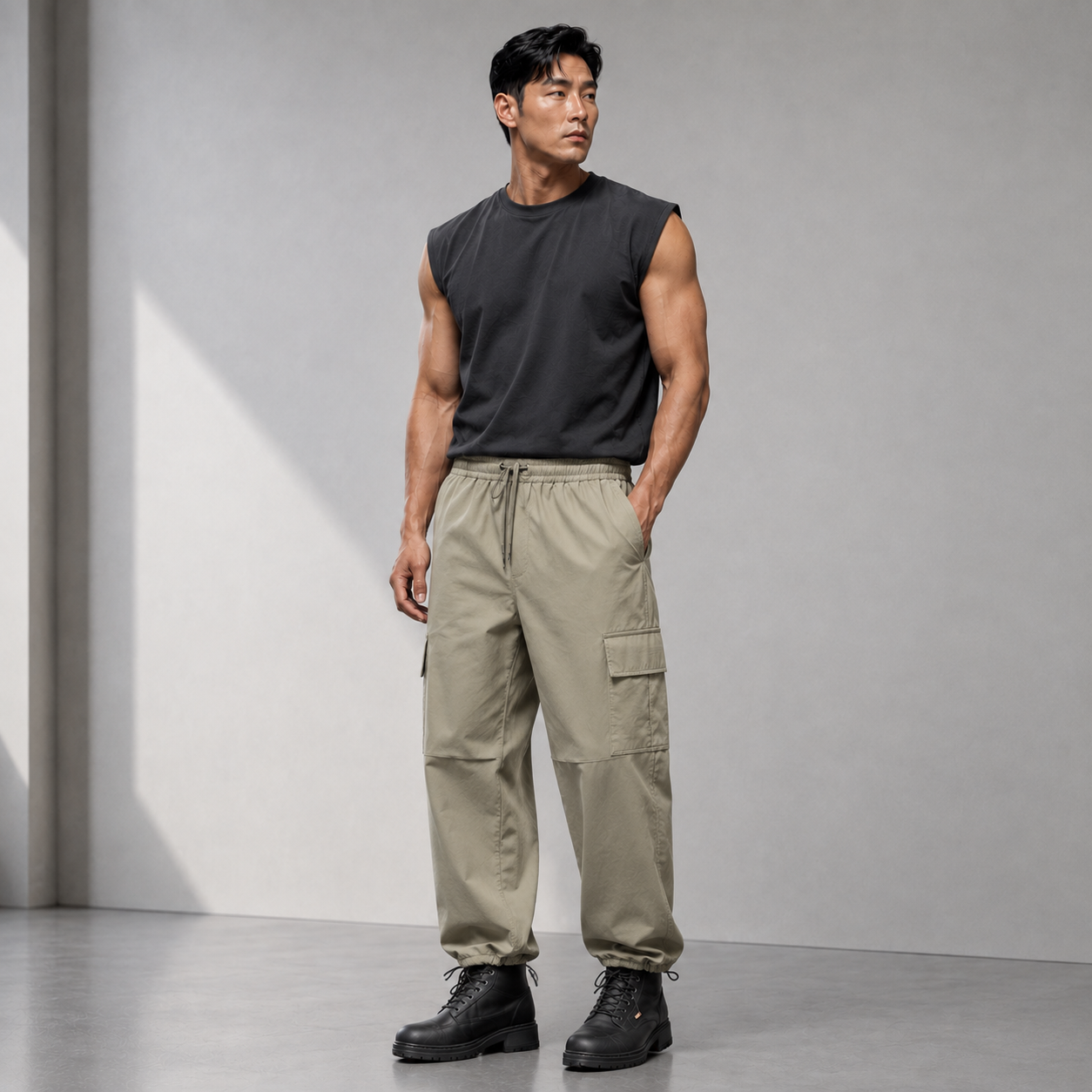 남자 스판 카고 가을 여름 작업 작업복 바지 팬츠 이미지 7
