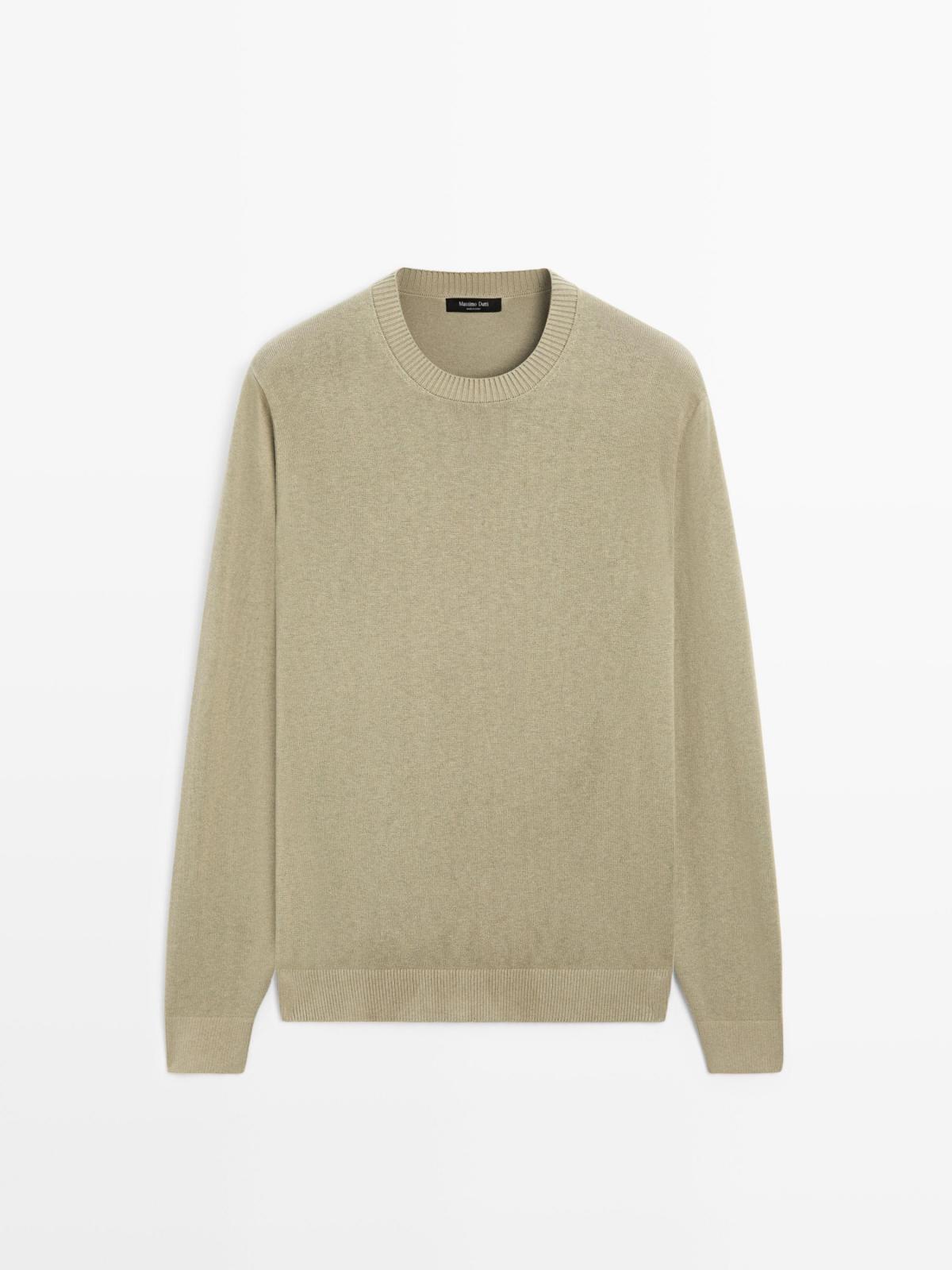 마시모두띠 코튼 울 라운드 니트 스웨터 1091/214 PALE GREEN - 상품 이미지