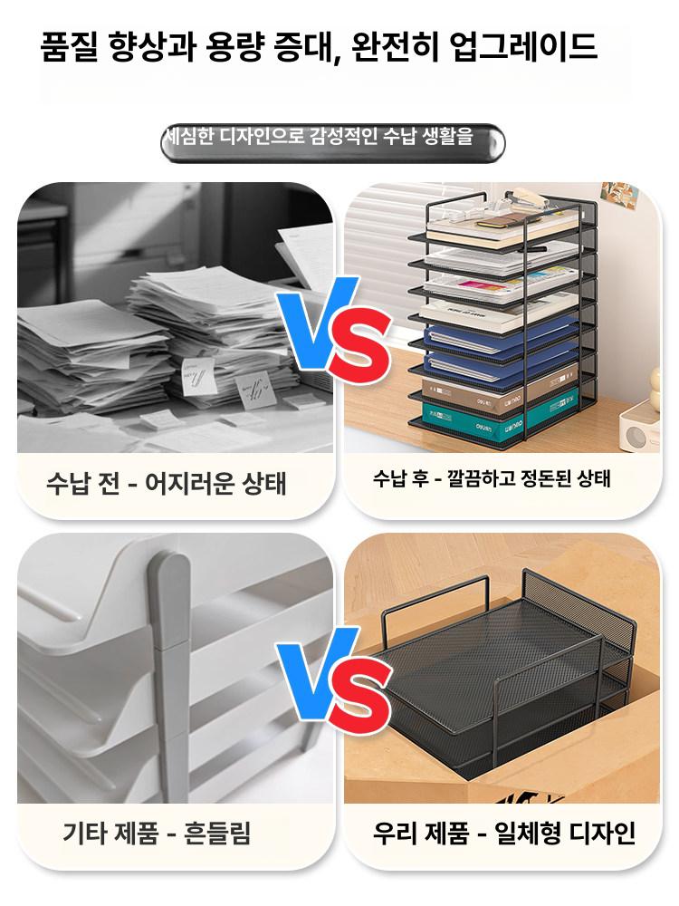 모의고사 보관함 시험지 지류함 정리 수능 정리함 분류 파일 트레이 1. 블랙 6단 손잡이 포함 - 상세 이미지 4
