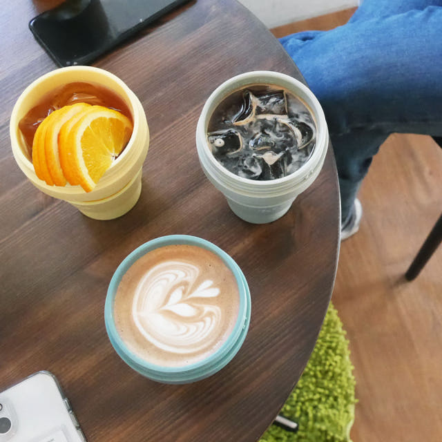 스토조 접이식 실리콘 텀블러 비기 컬렉션 470ml, 캘리그라피 카네이션