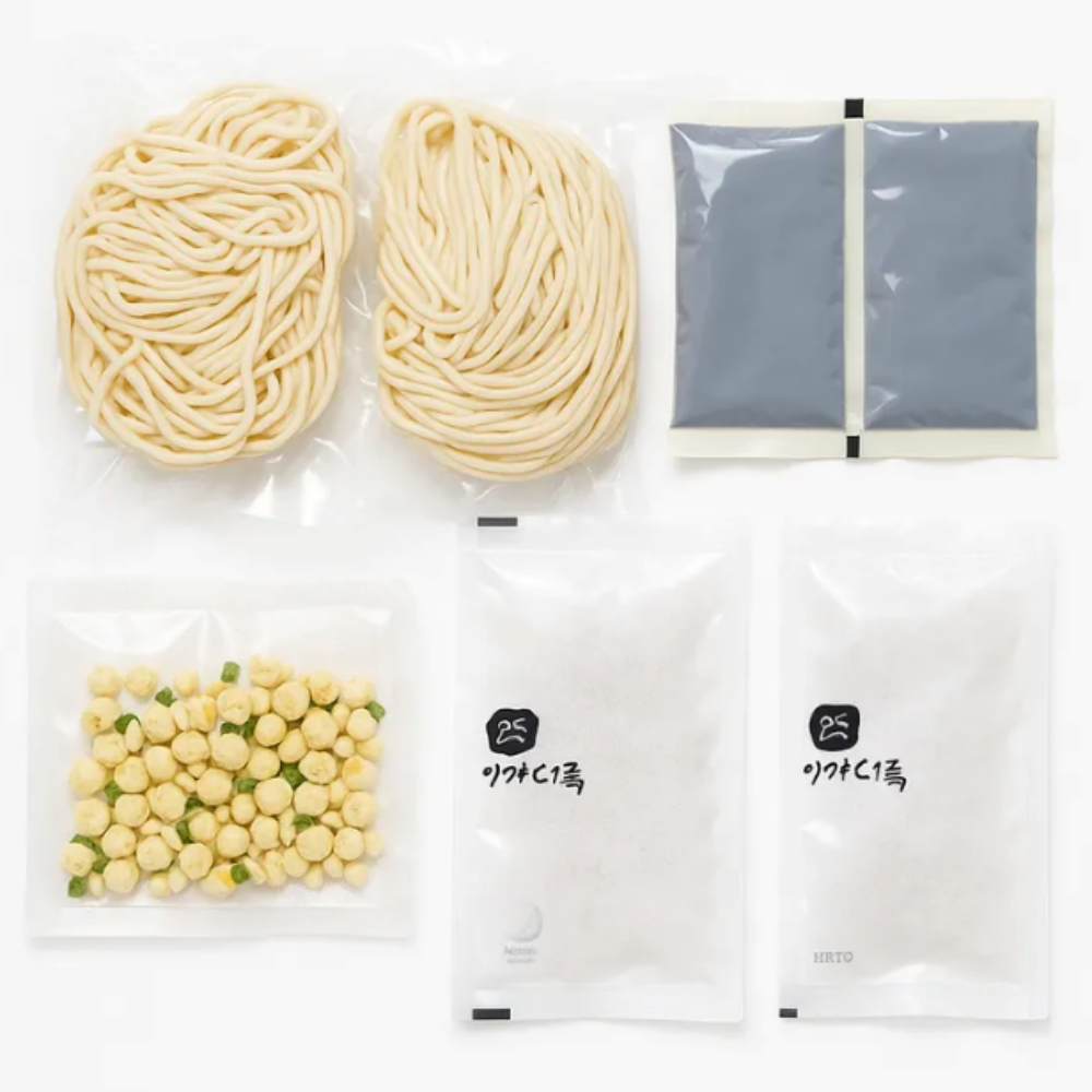 어묵 쫄 우동 가쓰오 우동 사리 아츠 일본 굵은 쫄면 생면 캠핑 키트 1kg, 4개 이미지 7