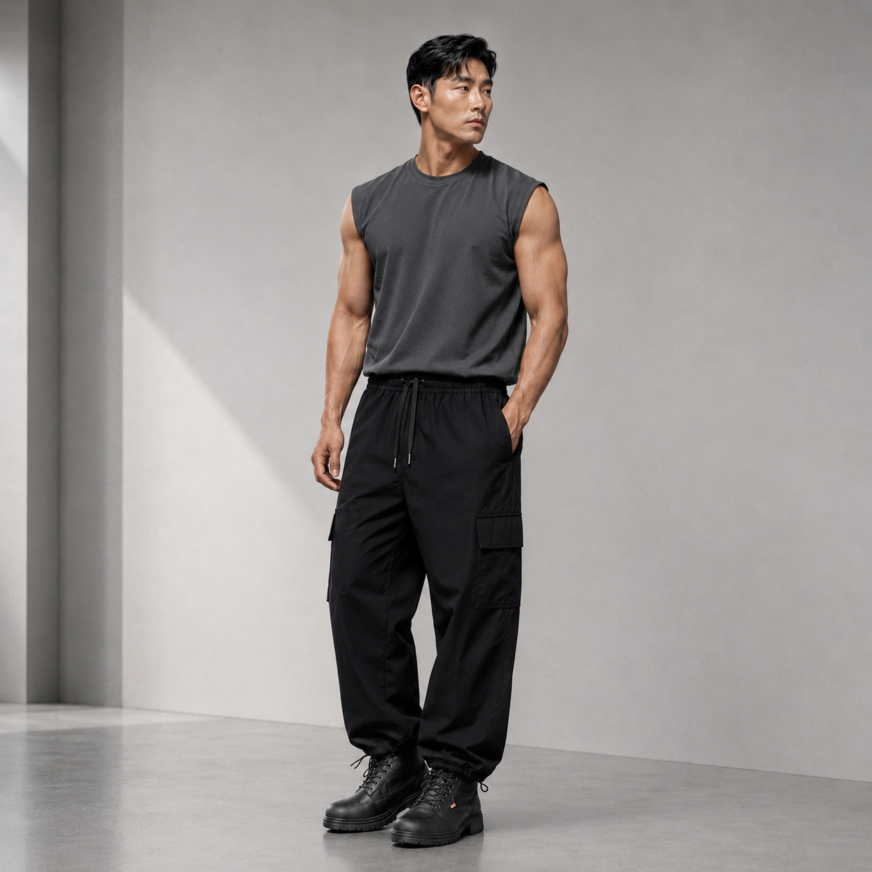 남자 스판 카고 가을 여름 작업 작업복 바지 팬츠 이미지 6