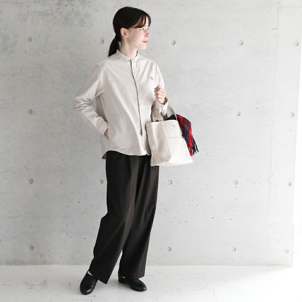 단톤 26FW 긴팔 여성 옥스포드 노카라 셔츠 블라우스 DT-B0279SOX 이미지 8