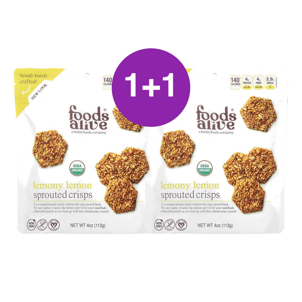 Foods Alive 발아 크리스프 레모니 레몬 113g, 2개 - 상품 이미지