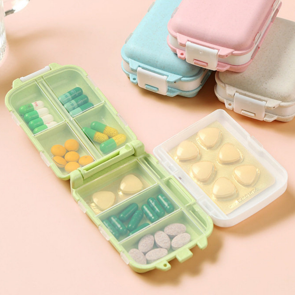 3단 휴대용 약통 8칸 알약 케이스 여행용 요일별 비타민 영양제 보관함 - 상품 이미지