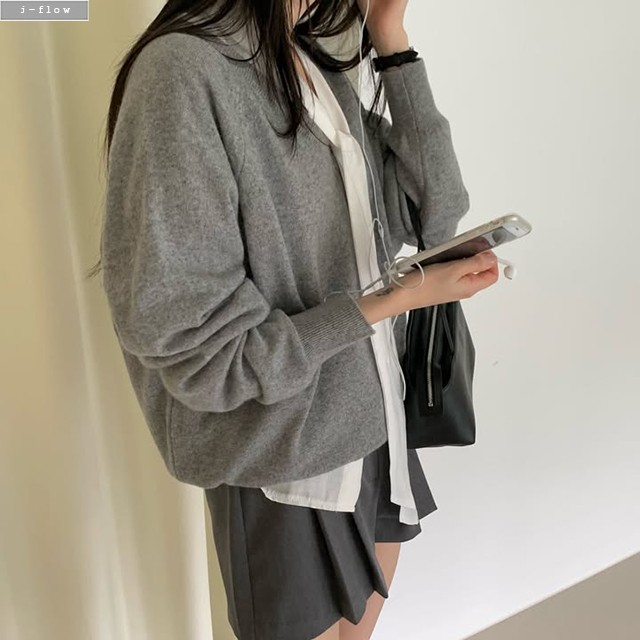 온나 루즈핏 리버시블 타이 블라우스 2col 가을 봄 투웨이 레이어드 긴팔 제이플로우 이미지 7