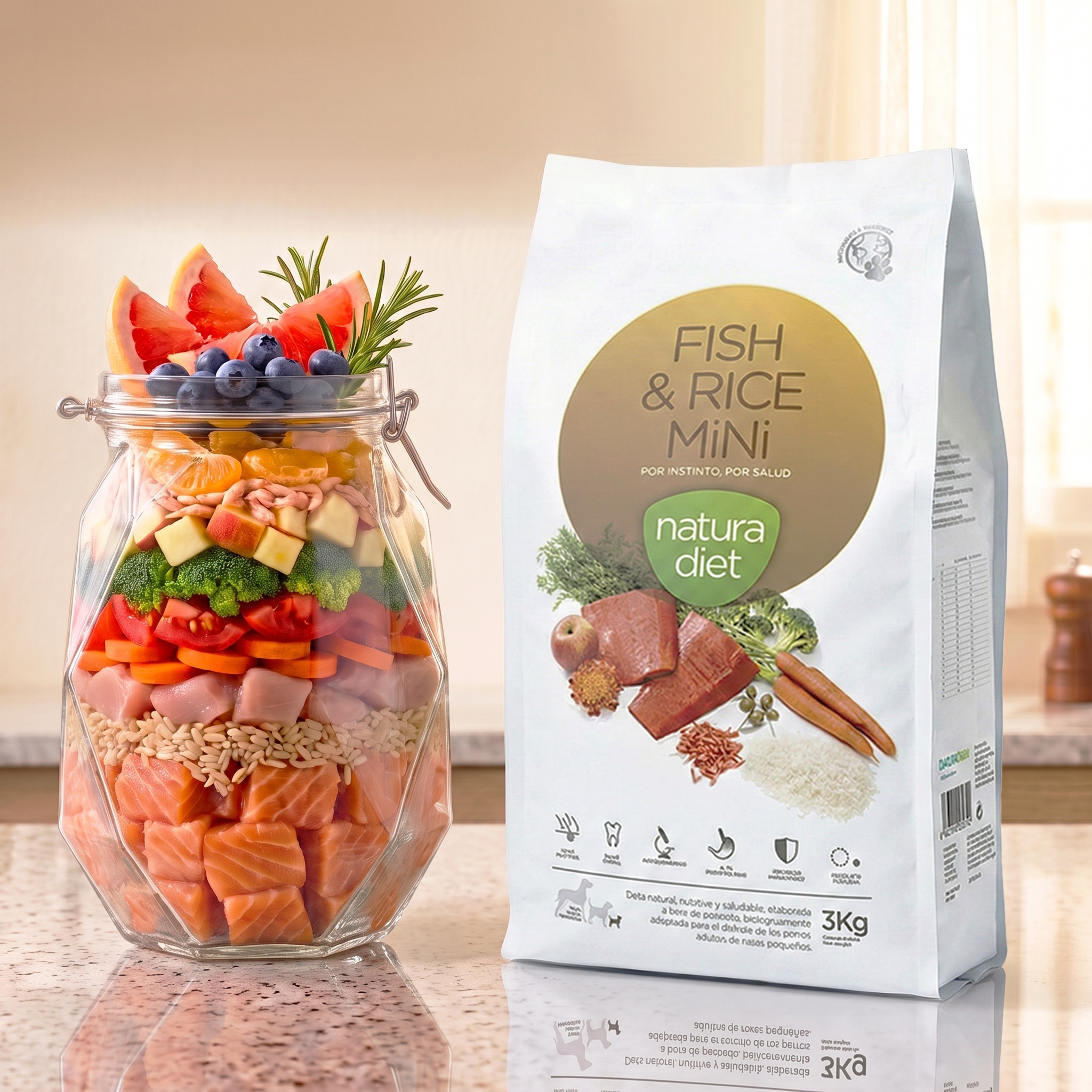 피쉬앤라이스 미니 3kg 하이포알러제닉 강아지 체중조절 사료 알러지 피부 나투라다이어트 - 메인 이미지