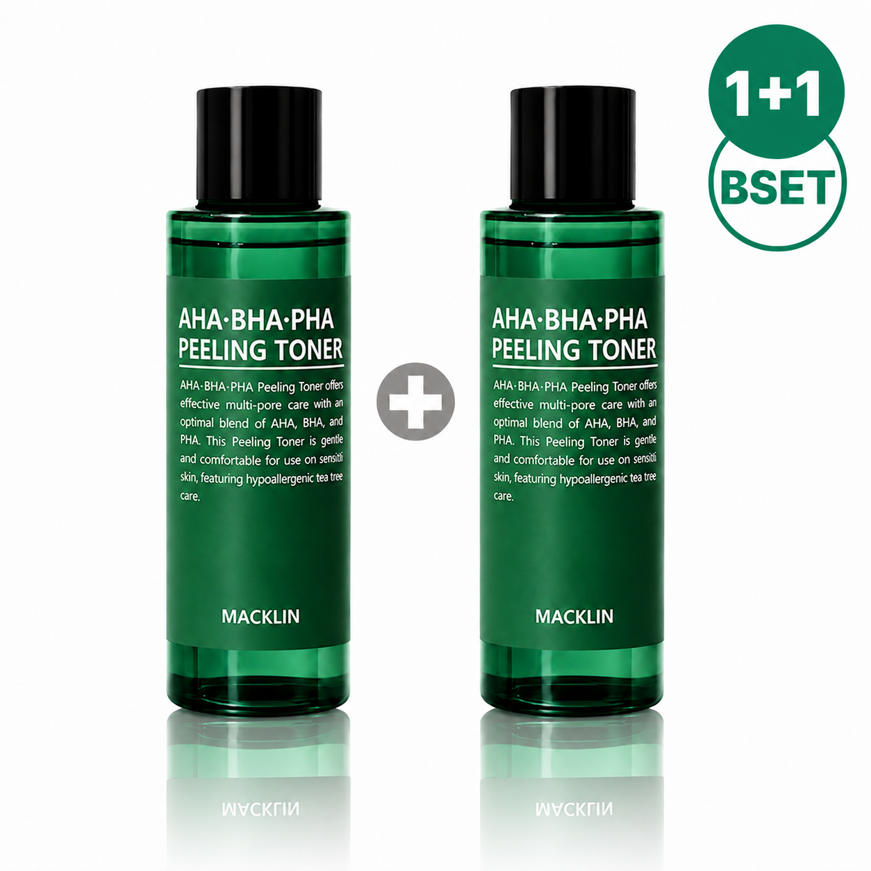 1+1 맥클린 아하바하파하 티트리 필링토너 150ml 문제성피부진정 각질제거 여름토너 - 상품 이미지