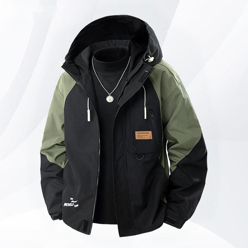 남성 빅사이즈 바람막이 방풍 자켓 후드 집업 점퍼 큰옷 9XL - 상세 이미지 5