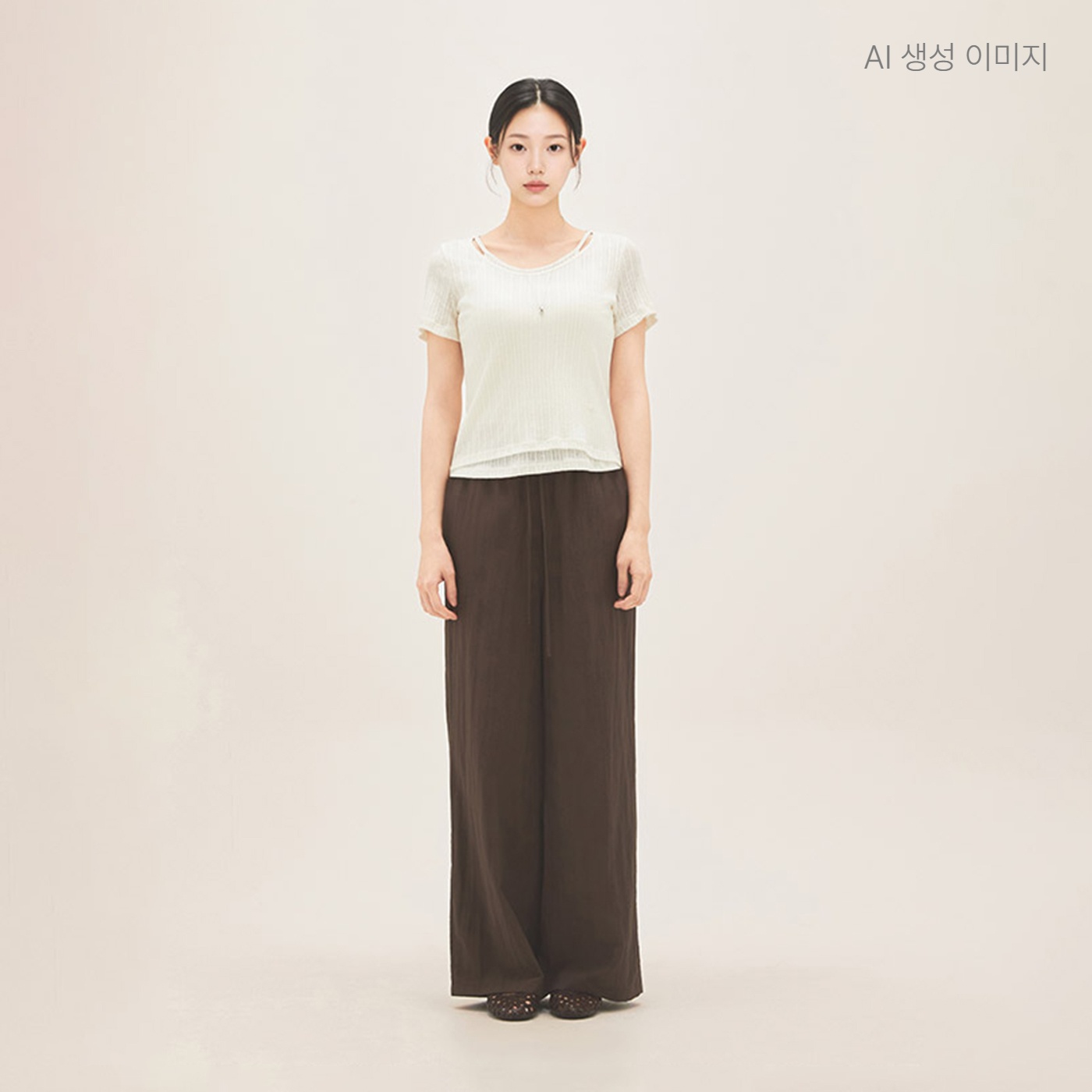 로엠 풀밴딩 와이드 팬츠 RMTWG26R11 상품 이미지