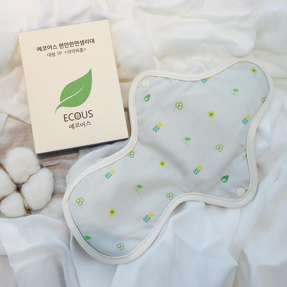 유기농 면생리대 순면 생리대 오가닉 코튼 패드 에코어스 대형, 1개입, 1팩 - 상세 이미지 2