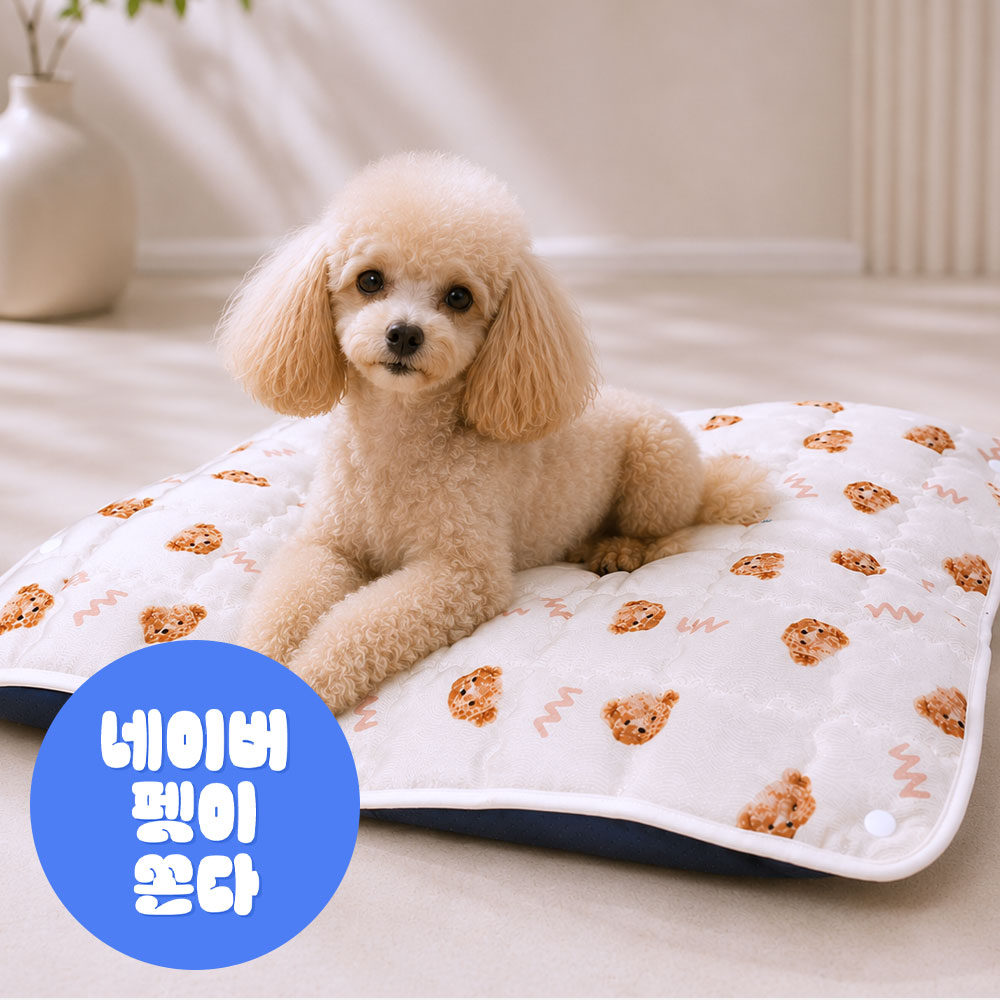 강아지 방석 고양이 쿠션 매트 유모차 개모차 커버분리 특허 원터치 꿀잠 떠블유곰 소 - 상품 이미지