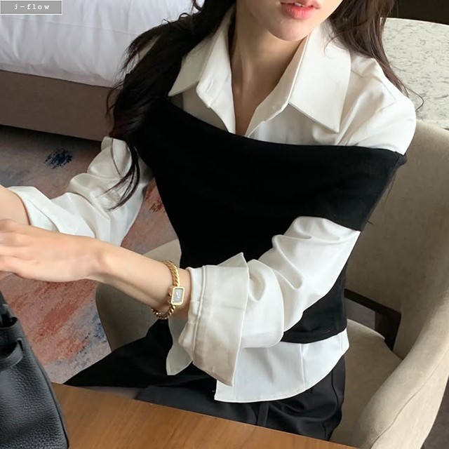쿠미 오프숄더 베이직 크롭 튜브탑 2col 가을 봄 레이어드 니트 페미닌 제이플로우 이미지 8