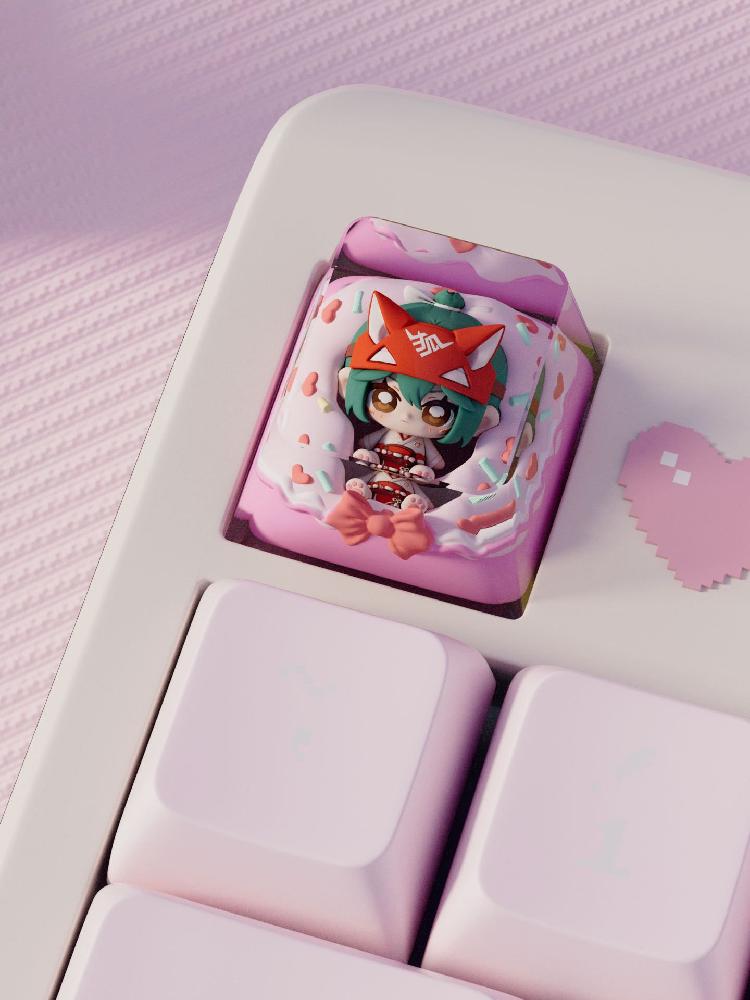 오버워치 키리코 키캡 주노 레진 아티산 3D 키보드 꾸미기 이미지 8