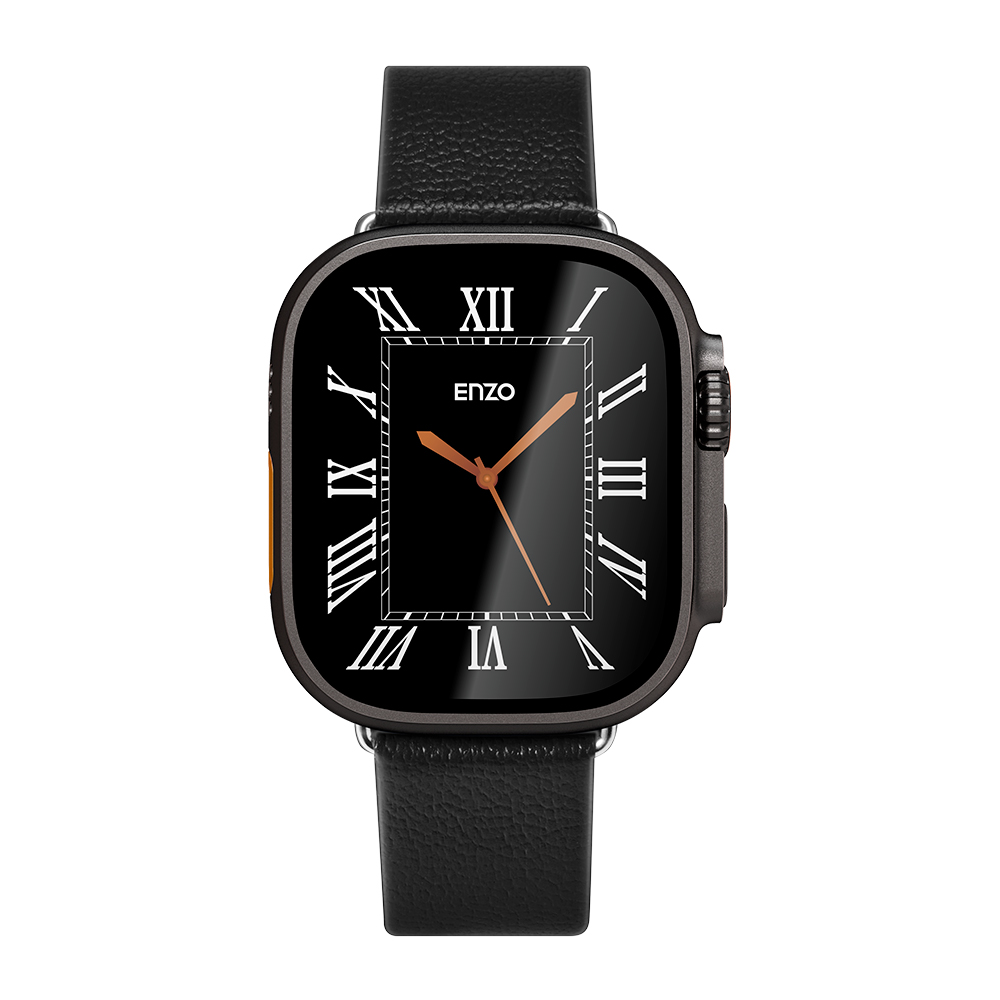 애플워치11 10 9 8 7 울트라 SE 3 2 가죽 스트랩 엔조 블랙, 애플워치, 44mm-45mm-46mm-49mm 호환 - 상세 이미지 3