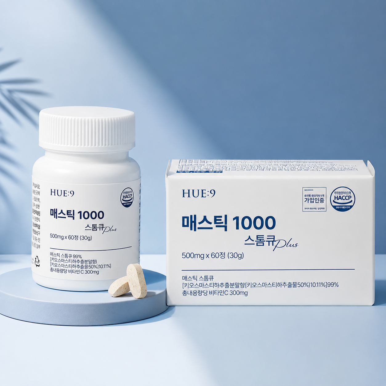 휴나인 매스틱 검 1000 스톰큐 양배추 PLUS 60정, 1개 - 상품 이미지