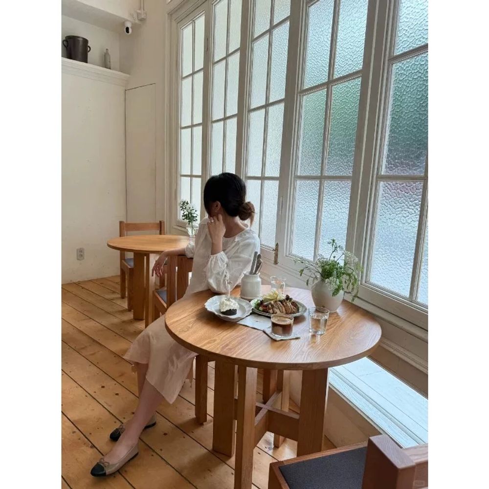 빈티지 느릅나무 원형 식탁 다이닝 통원목 기본형 - 상세 이미지 2