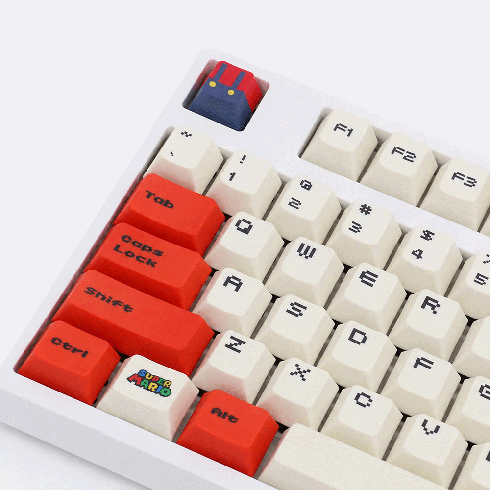 슈퍼마리오 키캡 영문 키보드 자판 키캡 CHERRY PBT 염료승화 기계식 122키 - 상품 이미지