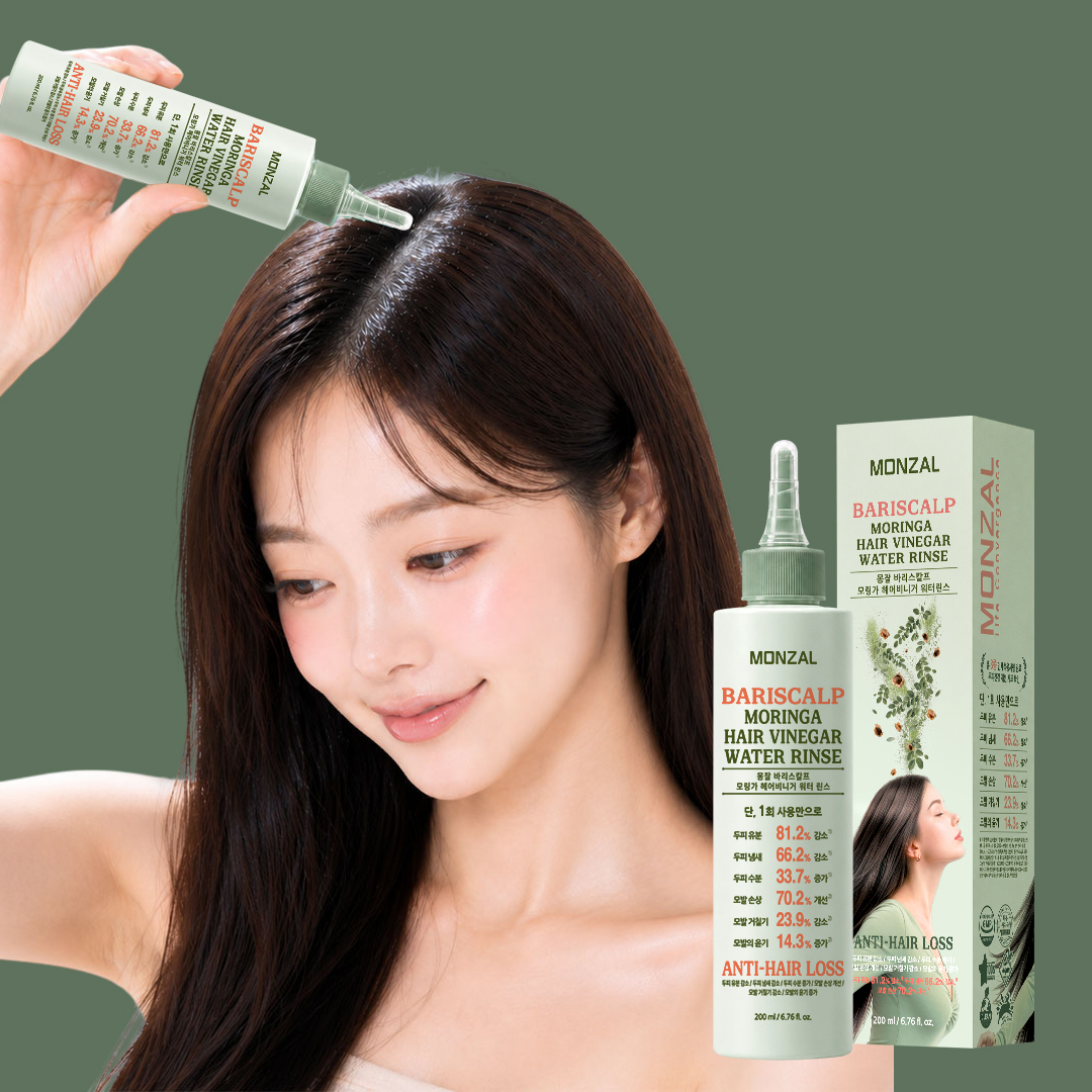 몽잘 바리스칼프 모링가 헤어 비니거 워터린스 유분감소 헤어식초 - 상품 이미지