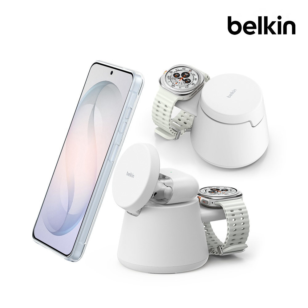 벨킨 Qi2 25W 3in1 모듈형 고속 무선 충전기 WIZ052kr 화이트(WIZ052krWH)