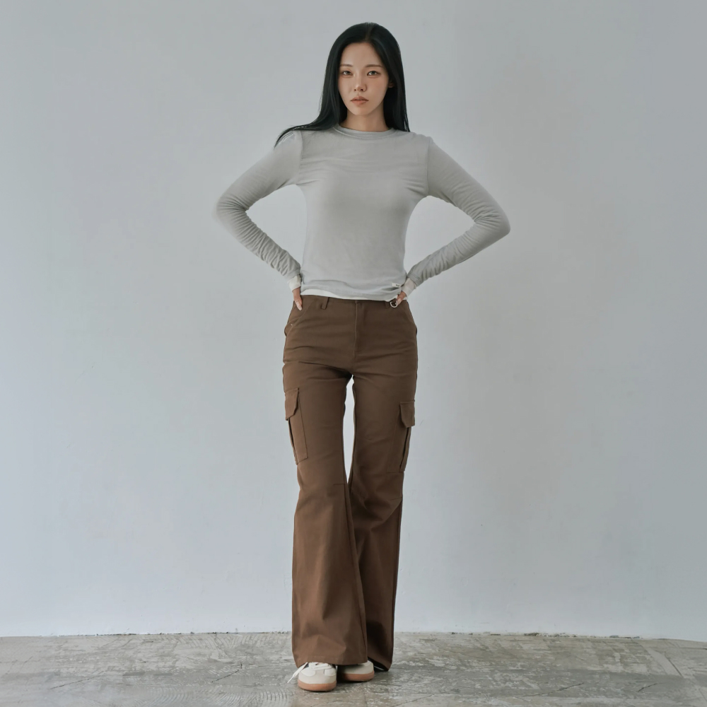 W1154 디링 카고 부츠컷 브라운 - 상세 이미지 3